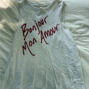 Cinq à Sept White and Red Graphic Tank